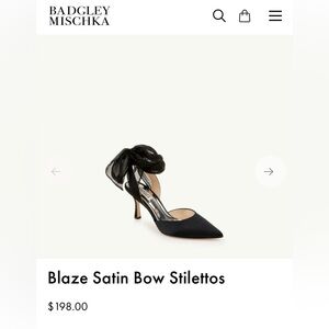 NEW (without box) Badgley Mischka Blaze Satin Bow Stiletto – Black – Size 9